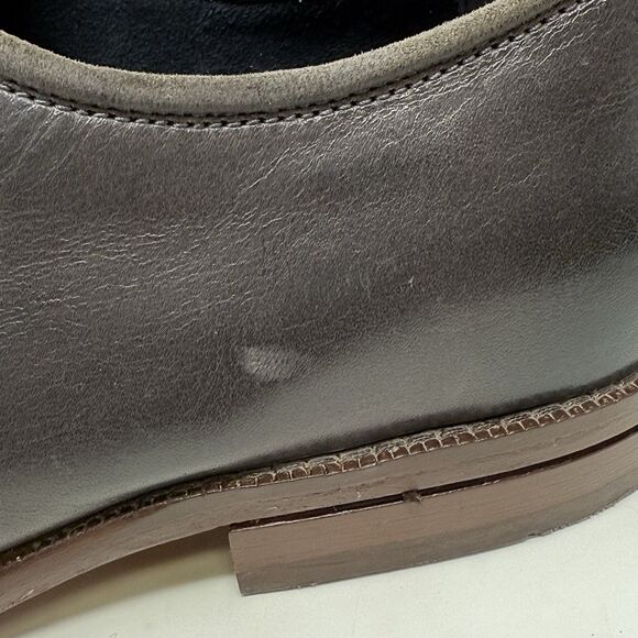 Cole Haan Grand Warner Shoes Mens 9.5 Gray Leather Classic Oxford Derby Dress - Picture 5 of 16